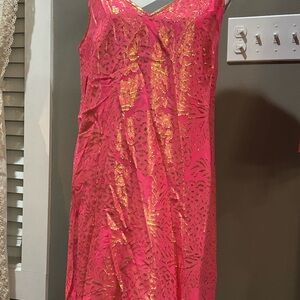 Lilly Pulitzer Lela Dress Coral Reef Pineapple Clip Chiffon